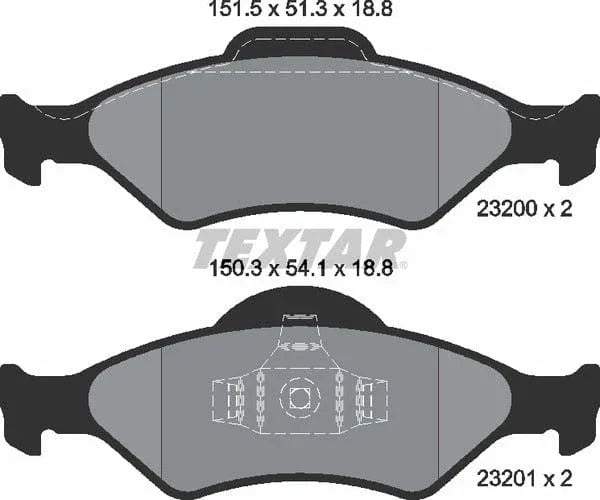 Textar Brake Pads Full Set Of 4 Front 2320001 - image 5