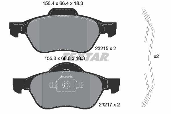 Textar Brake Pads Full Set Of 4 Front With Accessories 2321502 - image 4
