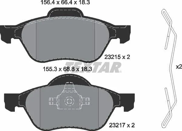 Textar Brake Pads Full Set Of 4 Front With Accessories 2321502 - image 5