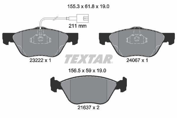 Textar Brake Pads Full Set Of 4 Front 2322201 - image 4