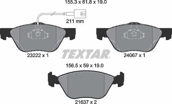Textar Brake Pads Full Set Of 4 Front 2322201 - image 5