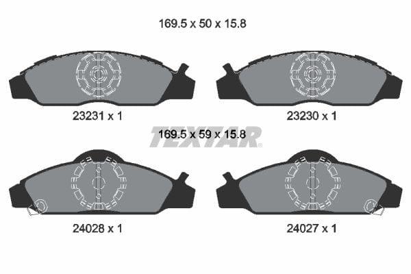 Textar Brake Pads Full Set Of 4 Front 2323101 - image 4