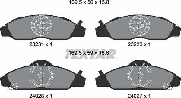 Textar Brake Pads Full Set Of 4 Front 2323101 - image 5