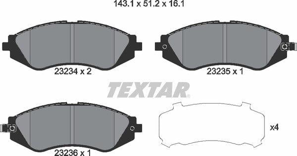 Textar Brake Pads Full Set Of 4 Front 2323401 - image 5