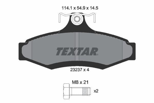 Textar Brake Pads Full Set Of 4 Rear With Brake Caliper Screws 2323701 - image 4