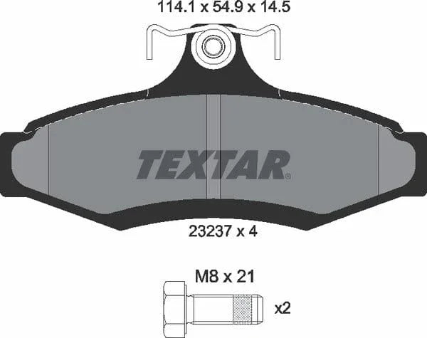 Textar Brake Pads Full Set Of 4 Rear With Brake Caliper Screws 2323701 - image 5