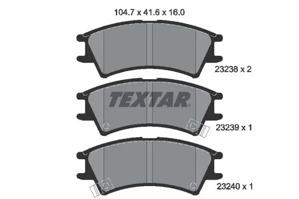 Textar Brake Pads Full Set Of 4 Front 2323802 - image 4