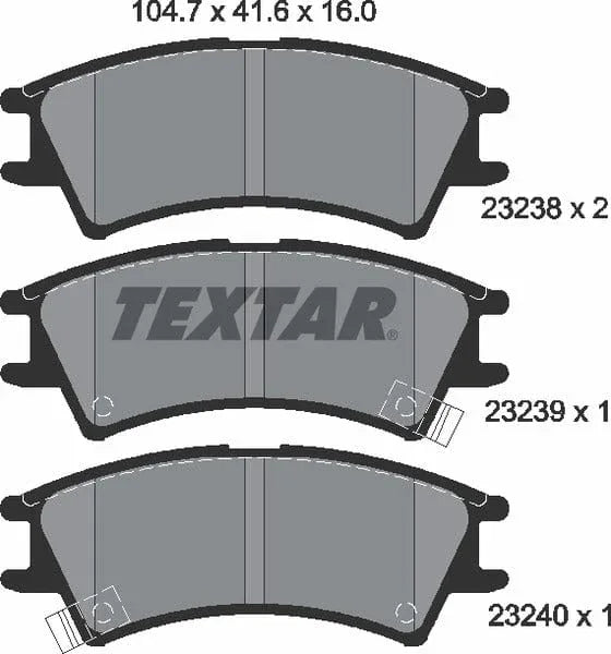 Textar Brake Pads Full Set Of 4 Front 2323802 - image 5