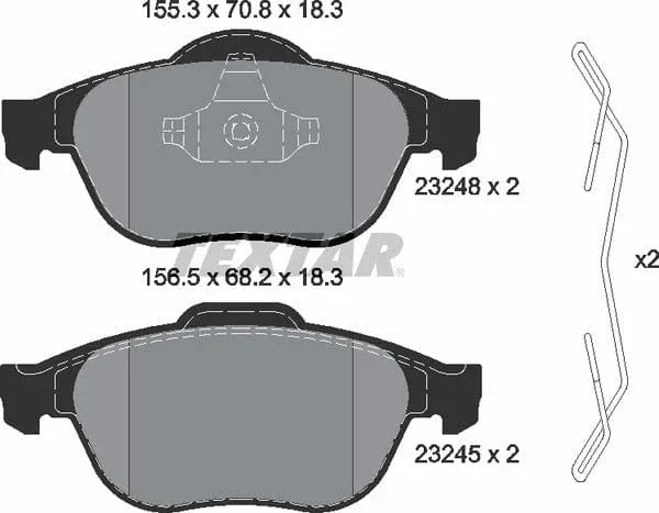 Textar Brake Pads Full Set Of 4 Front With Accessories 2324802 - image 5