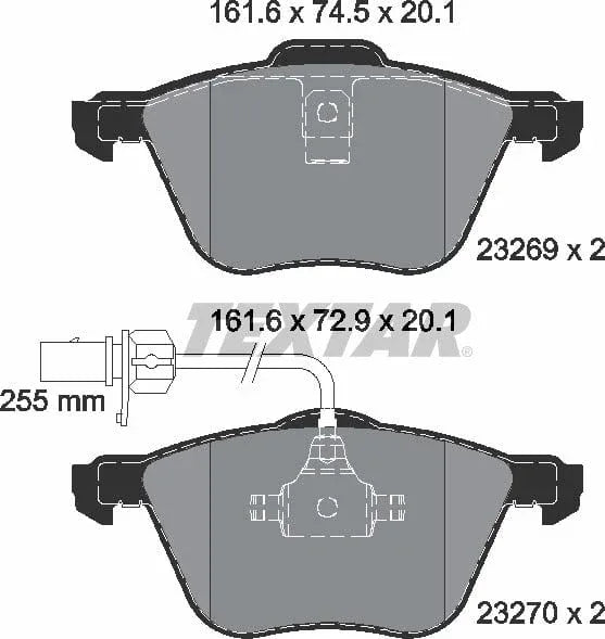 Textar Brake Pads Full Set Of 4 Front 2326903 - image 5