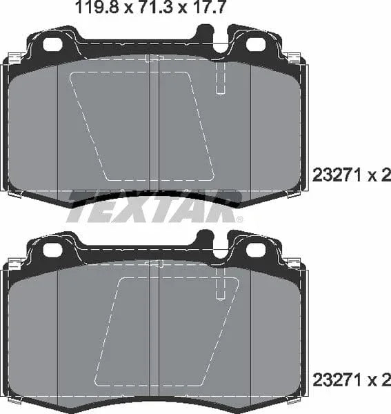 Textar Brake Pads Full Set Of 4 Front 2327102 - image 5