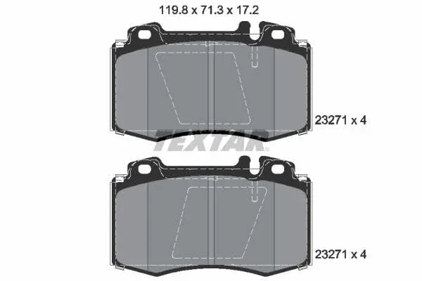 Textar Brake Pads Full Set Of 4 Front 2327105 - image 4