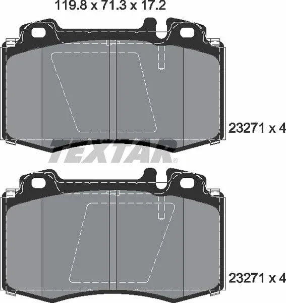 Textar Brake Pads Full Set Of 4 Front 2327105 - image 5