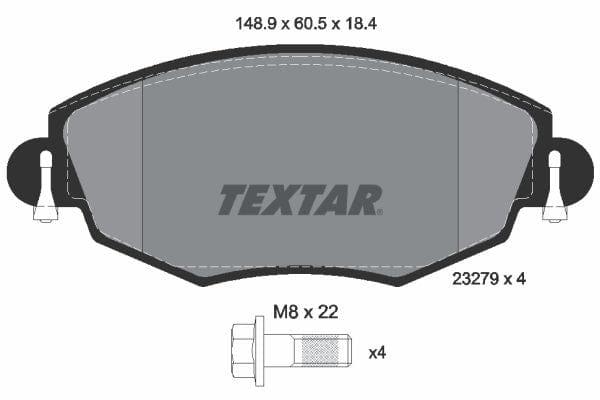 Textar Brake Pads Full Set Of 4 Front With Brake Caliper Screws 2327904 - image 4
