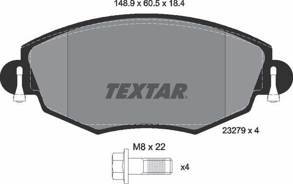 Textar Brake Pads Full Set Of 4 Front With Brake Caliper Screws 2327904 - image 5