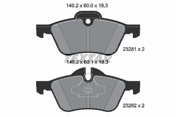 Textar Brake Pads Full Set Of 4 Front 2328101 - image 4
