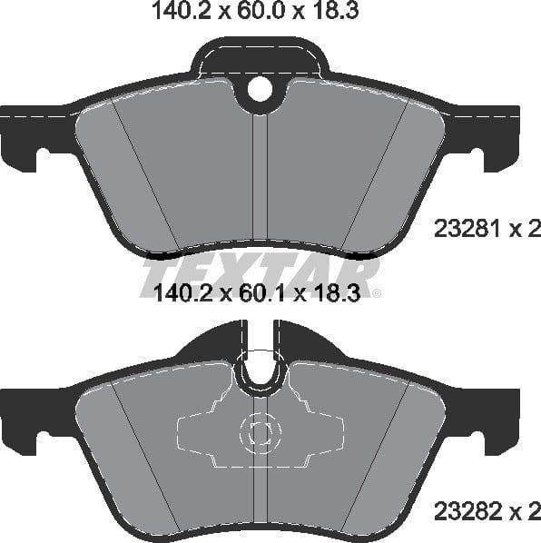 Textar Brake Pads Full Set Of 4 Front 2328101 - image 5