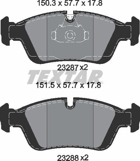 Textar Brake Pads Full Set Of 4 Front 2328702 - image 5