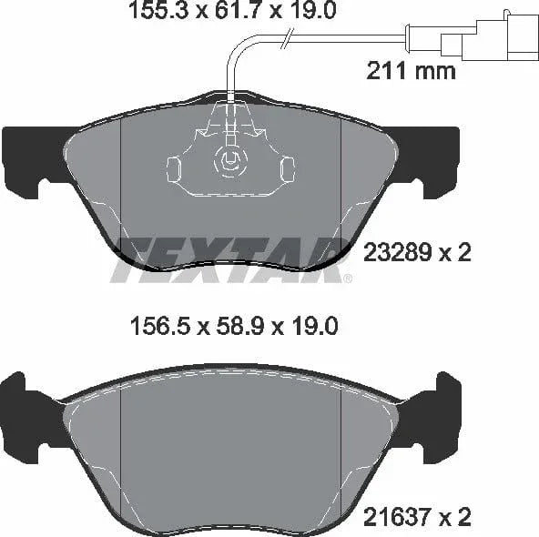 Textar Brake Pads Full Set Of 4 Front 2328902 - image 5