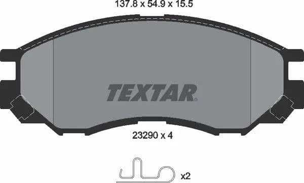 Textar Brake Pads Full Set Of 4 Front 2329002 - image 5