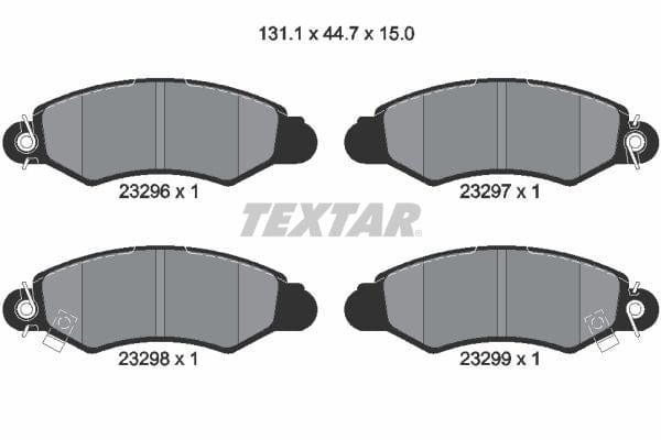 Textar Brake Pads Full Set Of 4 Front 2329601 - image 4