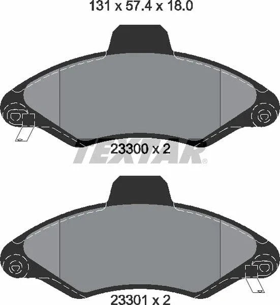 Textar Brake Pads Full Set Of 4 Front 2330002 - image 5