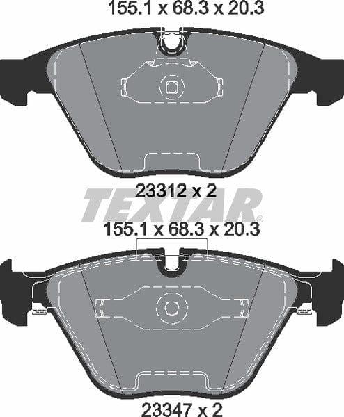 Textar Brake Pads Full Set Of 4 Front 2331207 - image 5