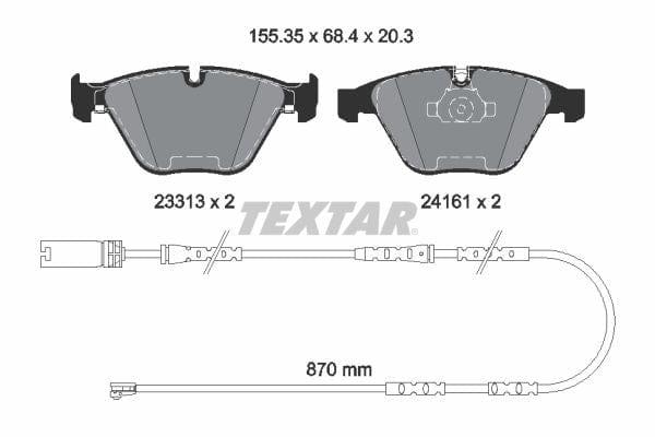 Textar Brake Pads Full Set Of 4 Front With Accessories 2331307 - image 4