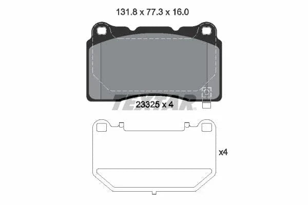 Textar Brake Pads Full Set Of 4 Front 2332502 - image 4
