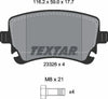 Textar Brake Pads Full Set Of 4 Rear With Brake Caliper Screws With Accessories 2332611 thumbnail