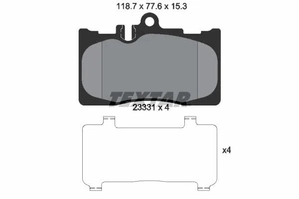 Textar Brake Pads Full Set Of 4 Front 2333102 - image 4