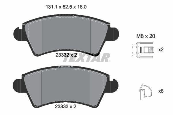 Textar Brake Pads Full Set Of 4 Front With Brake Caliper Screws With Accessories 2333201 - image 4