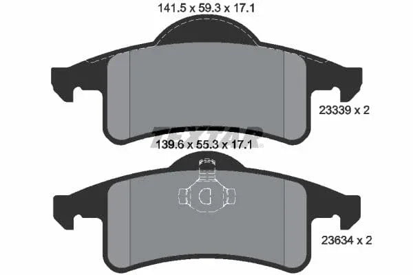 Textar Brake Pads Set Brake Pads Full Set Of 4 Rear 2333901 - image 4