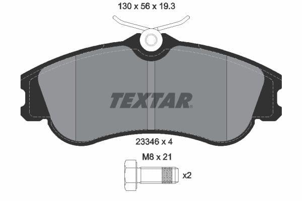Textar Brake Pads Full Set Of 4 Front With Brake Caliper Screws 2334602 - image 4