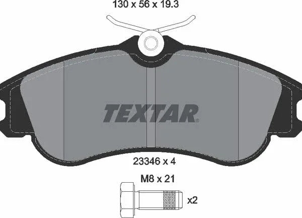 Textar Brake Pads Full Set Of 4 Front With Brake Caliper Screws 2334602 - image 5