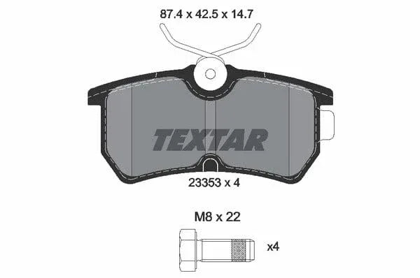 Textar Brake Pads Full Set Of 4 Rear With Brake Caliper Screws 2335301 - image 5