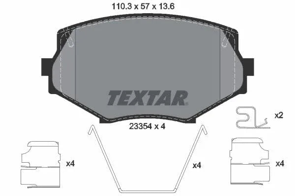 Textar Brake Pads Full Set Of 4 Front 2335404 - image 4