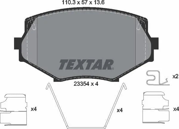 Textar Brake Pads Full Set Of 4 Front 2335404 - image 5