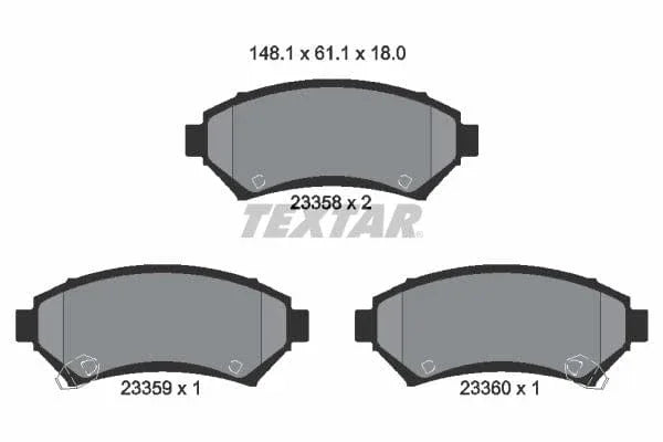 Textar Brake Pads Full Set Of 4 Front 2335801 - image 4