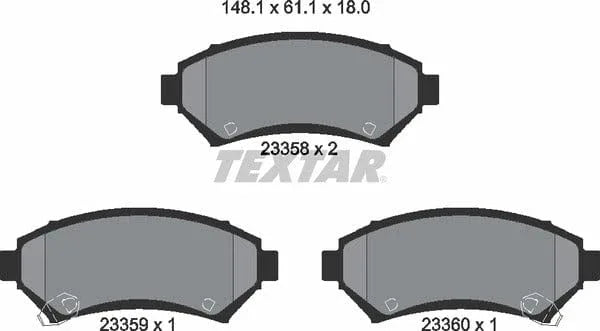 Textar Brake Pads Full Set Of 4 Front 2335801 - image 5
