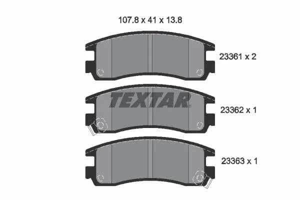 Textar Brake Pads Set Brake Pads Full Set Of 4 Rear 2336101 - image 4
