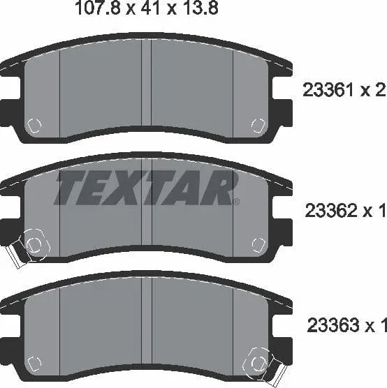 Textar Brake Pads Set Brake Pads Full Set Of 4 Rear 2336101 - image 5