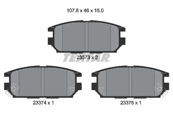 Textar Brake Pads Set Brake Pads Full Set Of 4 Rear 2337301 - image 4