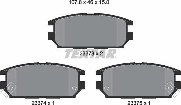Textar Brake Pads Set Brake Pads Full Set Of 4 Rear 2337301 - image 5