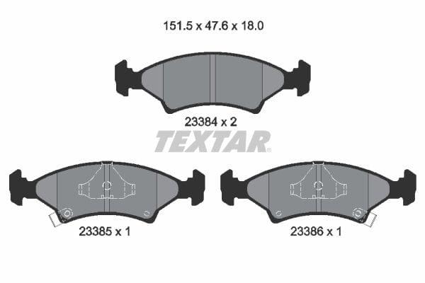 Textar Brake Pads Full Set Of 4 Front 2338401 - image 4