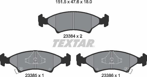 Textar Brake Pads Full Set Of 4 Front 2338401 - image 5