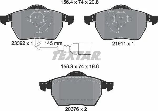 Textar Brake Pads Full Set Of 4 Front 2339201 - image 5