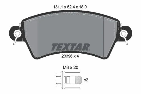 Textar Brake Pads Full Set Of 4 Front With Brake Caliper Screws 2339602 - image 4