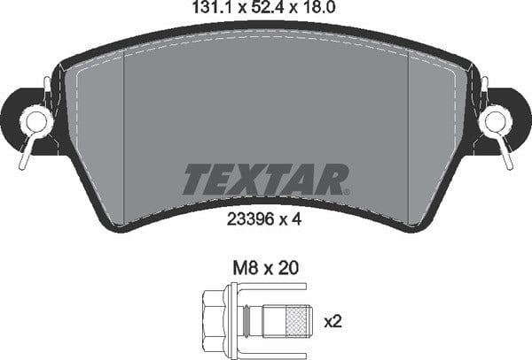 Textar Brake Pads Full Set Of 4 Front With Brake Caliper Screws 2339602 - image 5