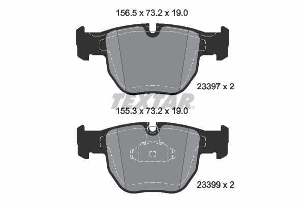 Textar Brake Pads Full Set Of 4 Front With Accessories 2339703 - image 4